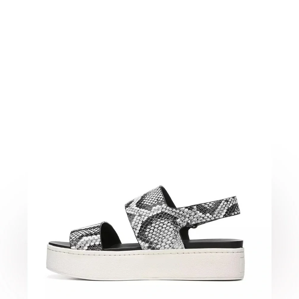 Vince Westport Wide Leather Snake Embossed Strap Platform Sanda eu 39
